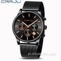O novo relógio masculino de venda quente CRRJU 2266 personalidade casual moda popular relógio de quartzo banda de aço estudantil